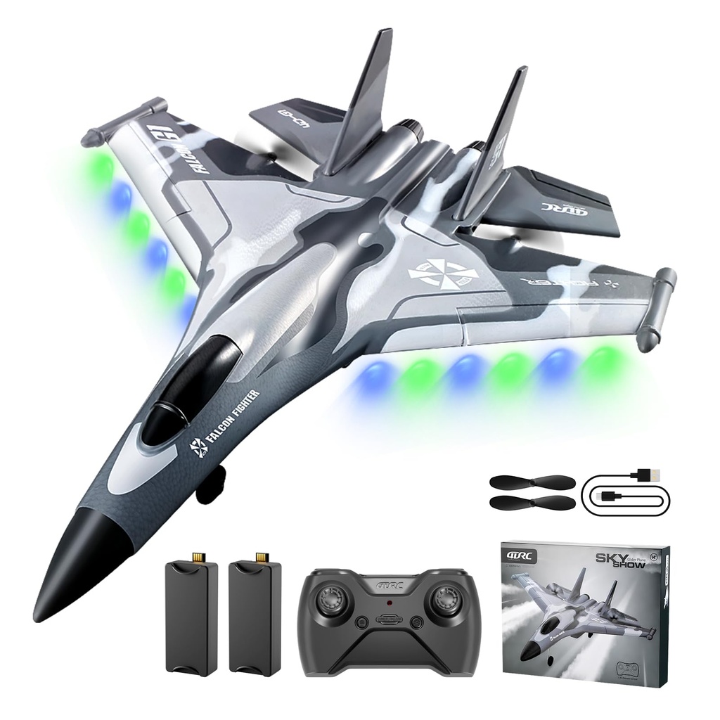 4DRC G1 RC Plane with 2 Take-off Modes, 2 Batteries and Light, 2.4GHz 4 Channel 6 axis Gyro