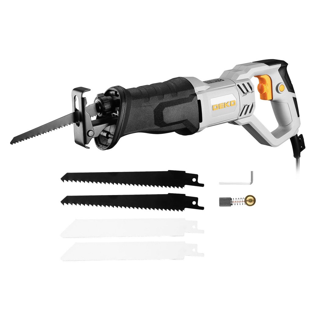 Reciprocating Saw 710W: DEKOPRO Electric Wood Saw with 4 Blades, 2800 SPM Variable Speed, 20