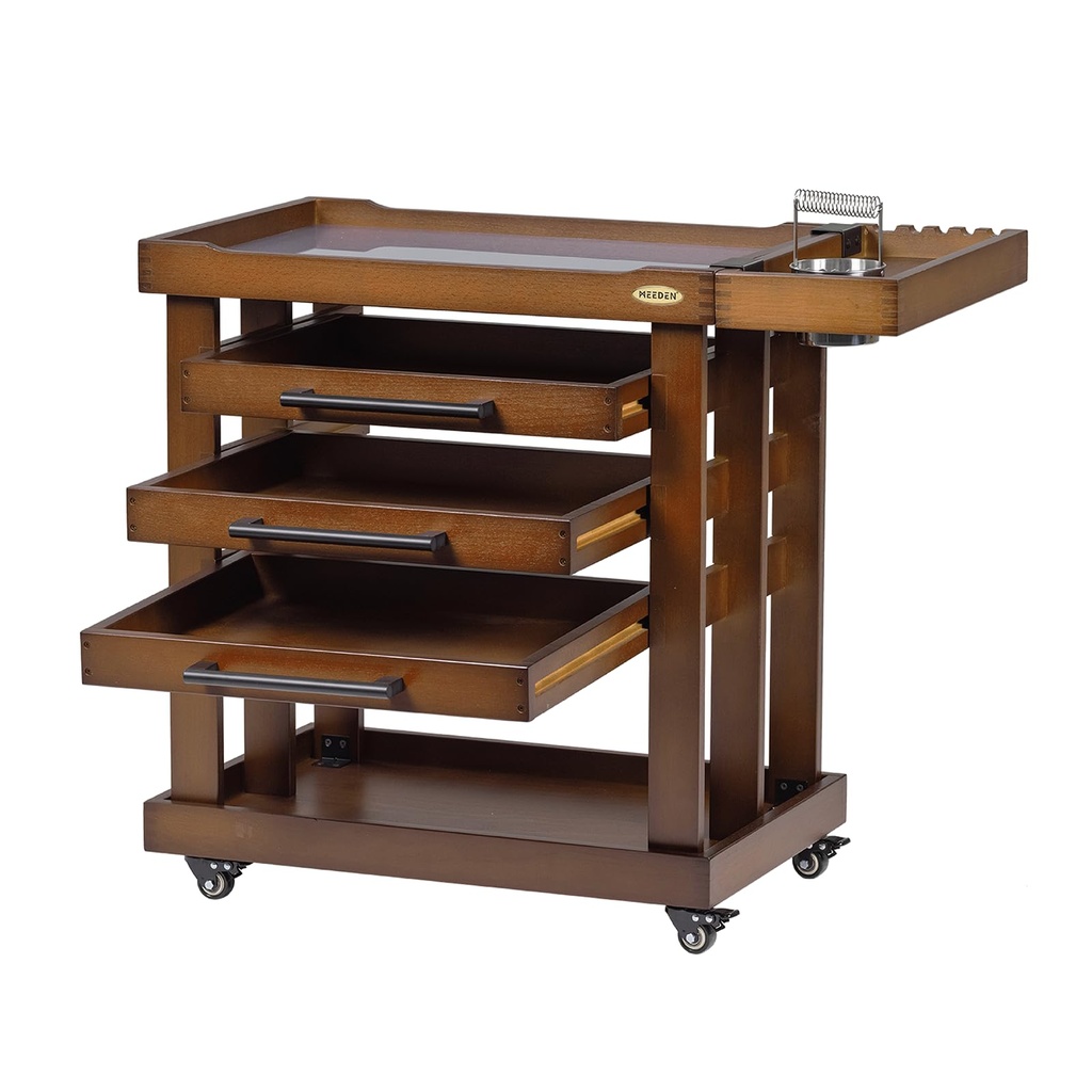 MEEDEN Art Supplies Storage Cart: 5-Tier Solid Beech Wood Utility Rolling Cart with 3 Drawer