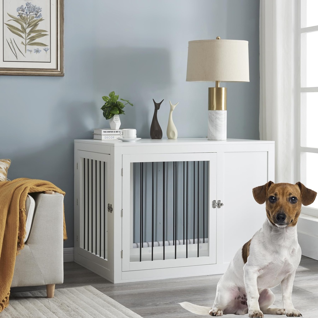 Panana Furniture Style Dog Crate, Puppy Cage End Table With Metal Wire, Indoor Dog Pet Kenne
