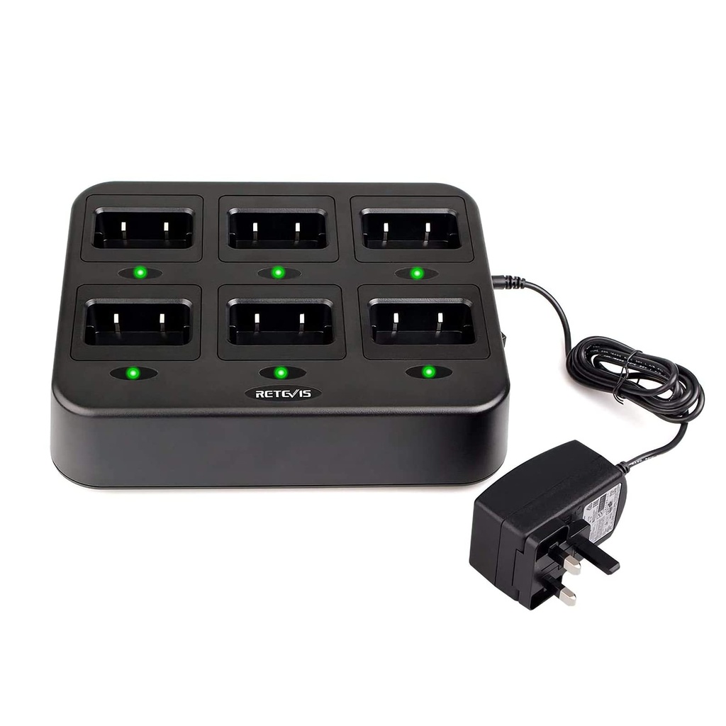 Retevis RT668 Walkie Talkie Six-Way Charger Multi Unit for Retevis RT668/RT668B/RT668H/NR610