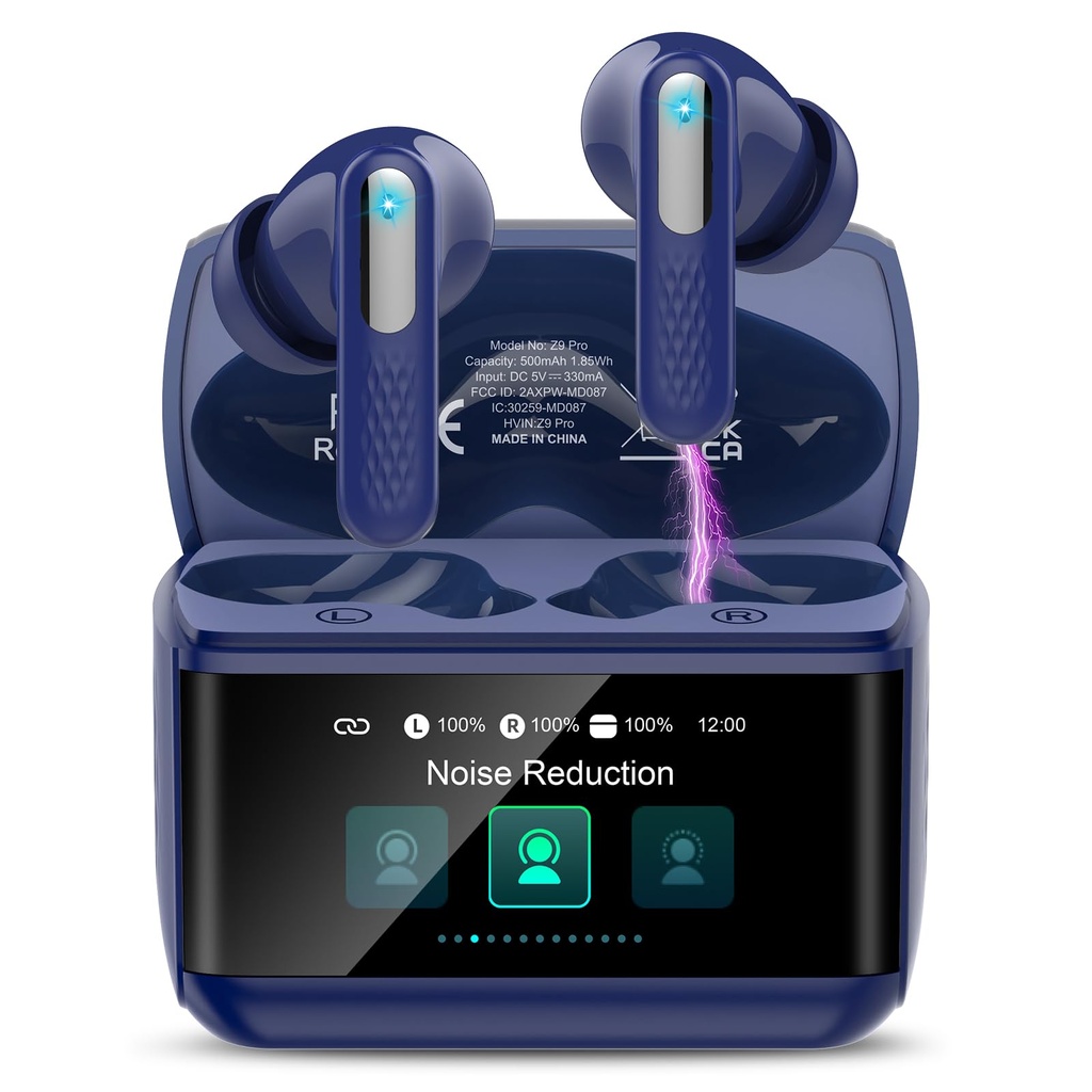 Wireless Earbuds, Bluetooth 5.4 Headphones In Ear with ANC/ENC Noise Cancelling, HiFi Stere