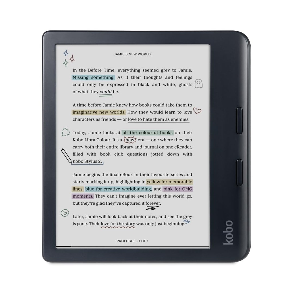 Kobo Libra Colour | eReader | 7" Glare-Free Colour E Ink Kaleido 3 Display | Dark Mode