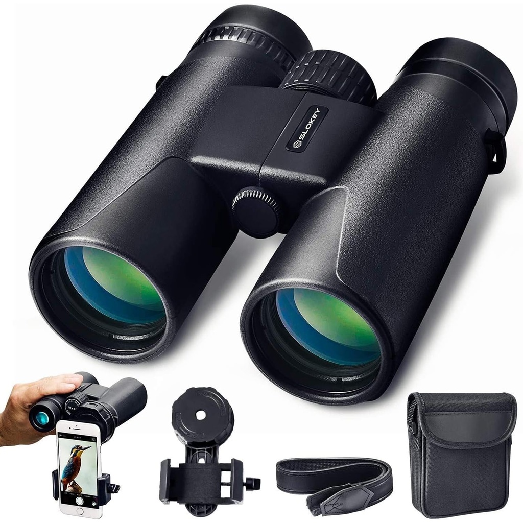 Slokey 10x42 Binoculars for Adults - Professional Waterproof and Lightweight Binoculars with