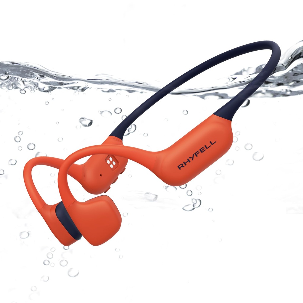 Rhyfell Bone Conduction Headphones for Swimming, IP68 Waterproof Headphones with 32GB MP3