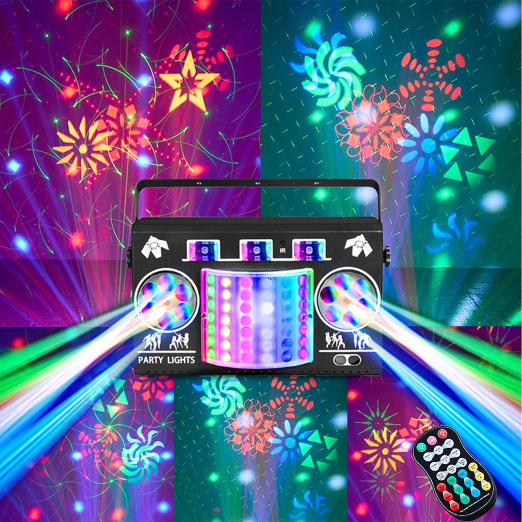 All in One Disco Lights,Sound Activated LED Strobe Light,DMX512 Derby Lighting,Colourful LE