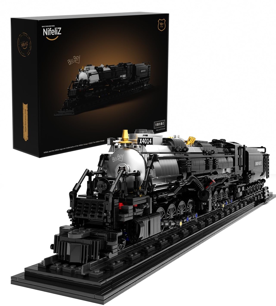 Nifeliz Train The Big Boy Locomotive, Steam Locomotive Building Block Set for Adults, Legend