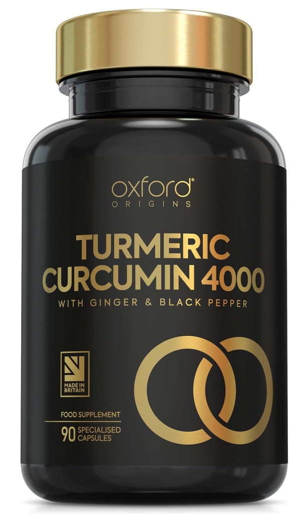 Advanced Turmeric and Black Pepper Capsules 4000mg, ONE per Day with Ginger Root | 90 Turme