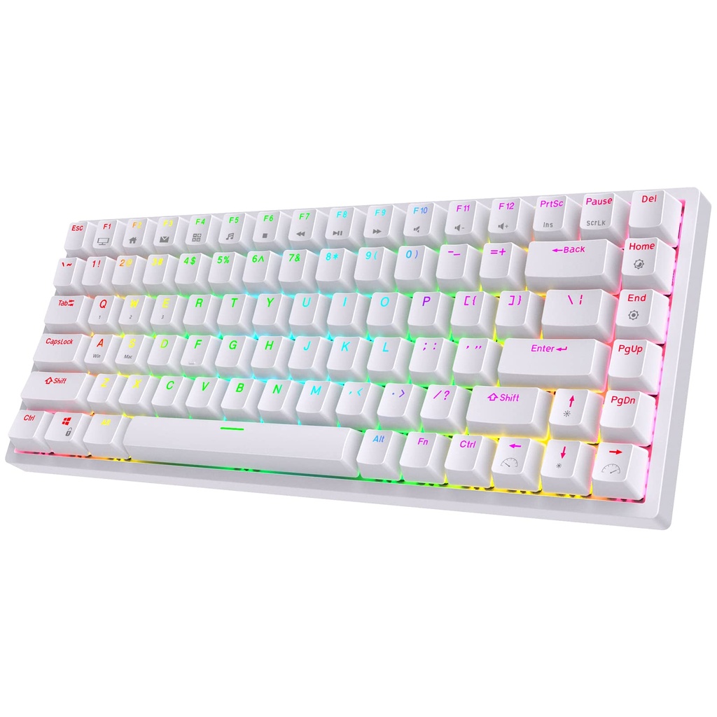 RK ROYAL KLUDGE RK84 Wireless Bluetooth/2.4Ghz 75% RGB Mechanical Gaming Keyboard, Three Mod