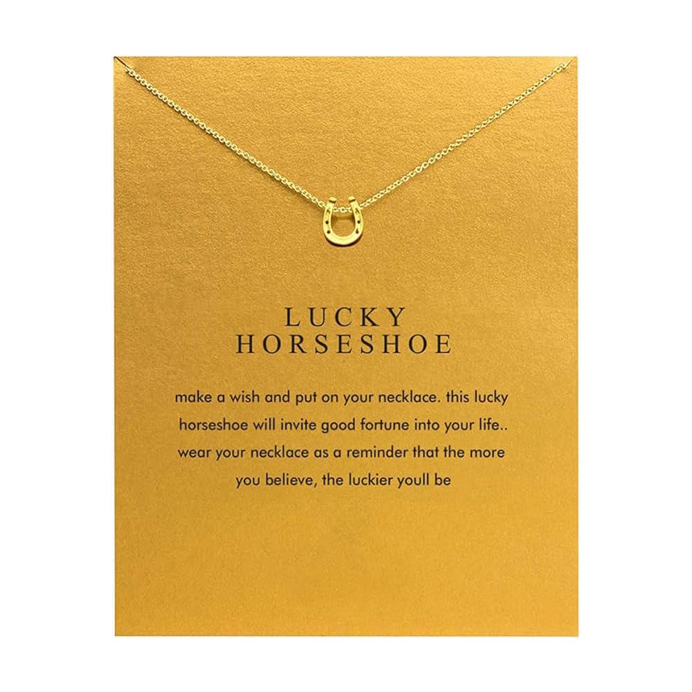 ZYAWP Friendship Horseshoe Compass Necklace Good Luck Elephant Pendant Chain Necklace with M