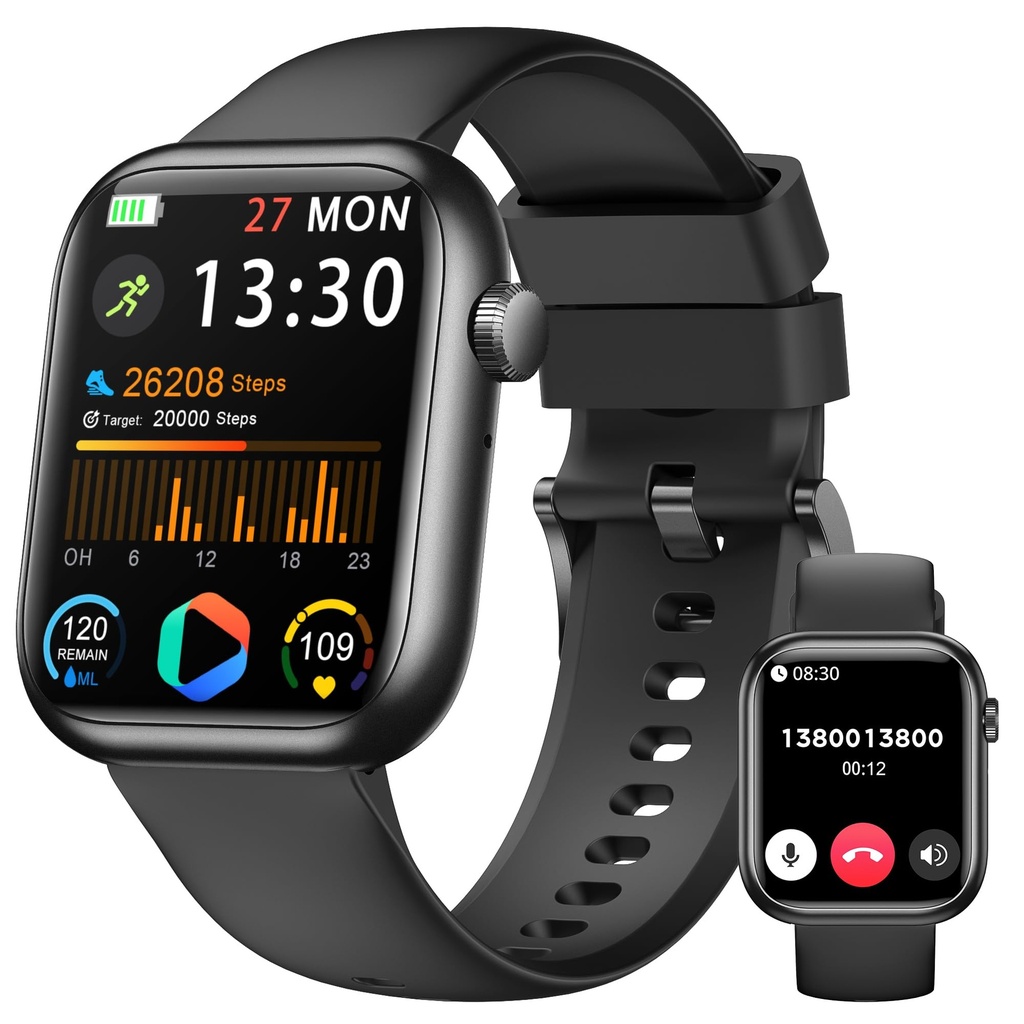 Smart Watch for Men Women(Answer/Make Call), 1.83" Fitness Watch with Heart Rate/Blood Pressure