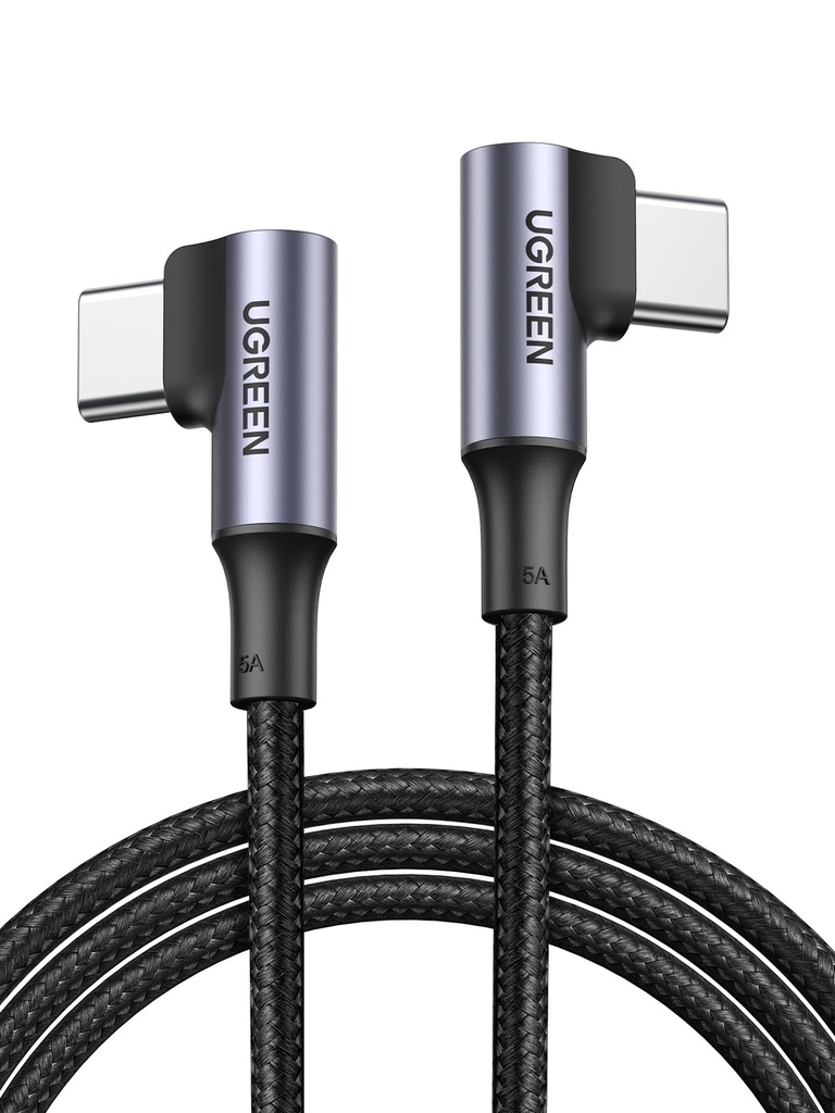 UGREEN USB C to USB C Cable Right Angle 100W Fast Charge 90 Degree Type C Power Data Lead 
