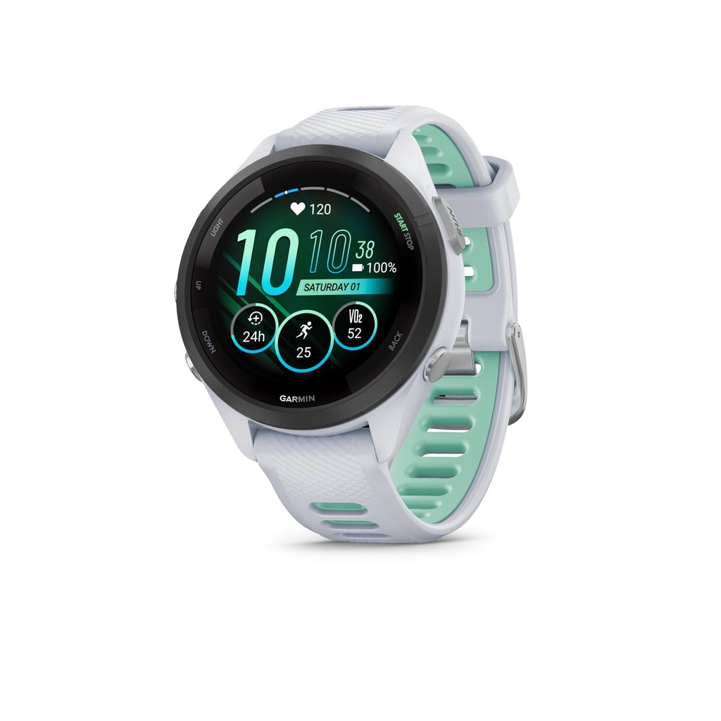 Garmin Forerunner 265S with Music, 42mm GPS running smartwatch, AMOLED touchscreen, advanced