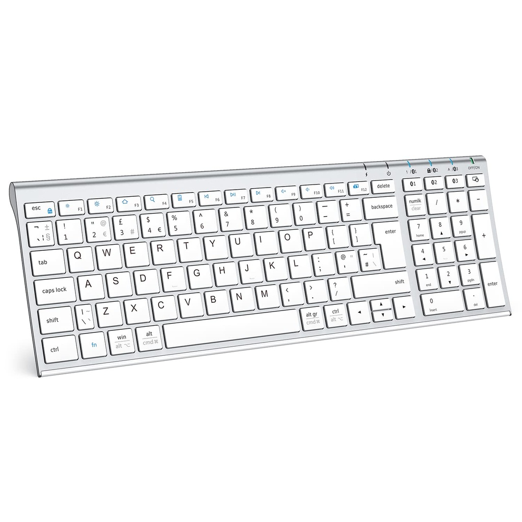 iClever Wireless Bluetooth Keyboard, Keyboard Rechargeable Bluetooth 5.1 Stable Connection 