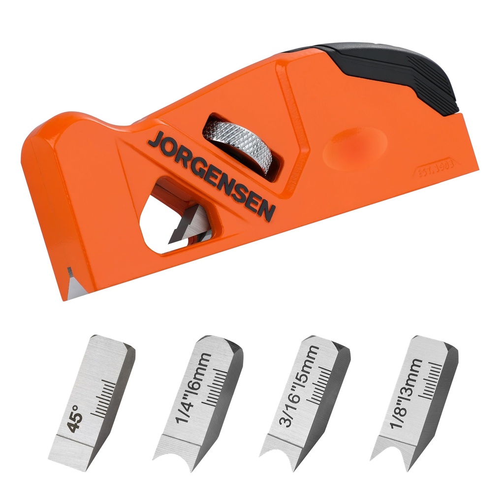JORGENSEN Chamfer Plane for Woodworking, Edge Corner Flattening Tool for Wood