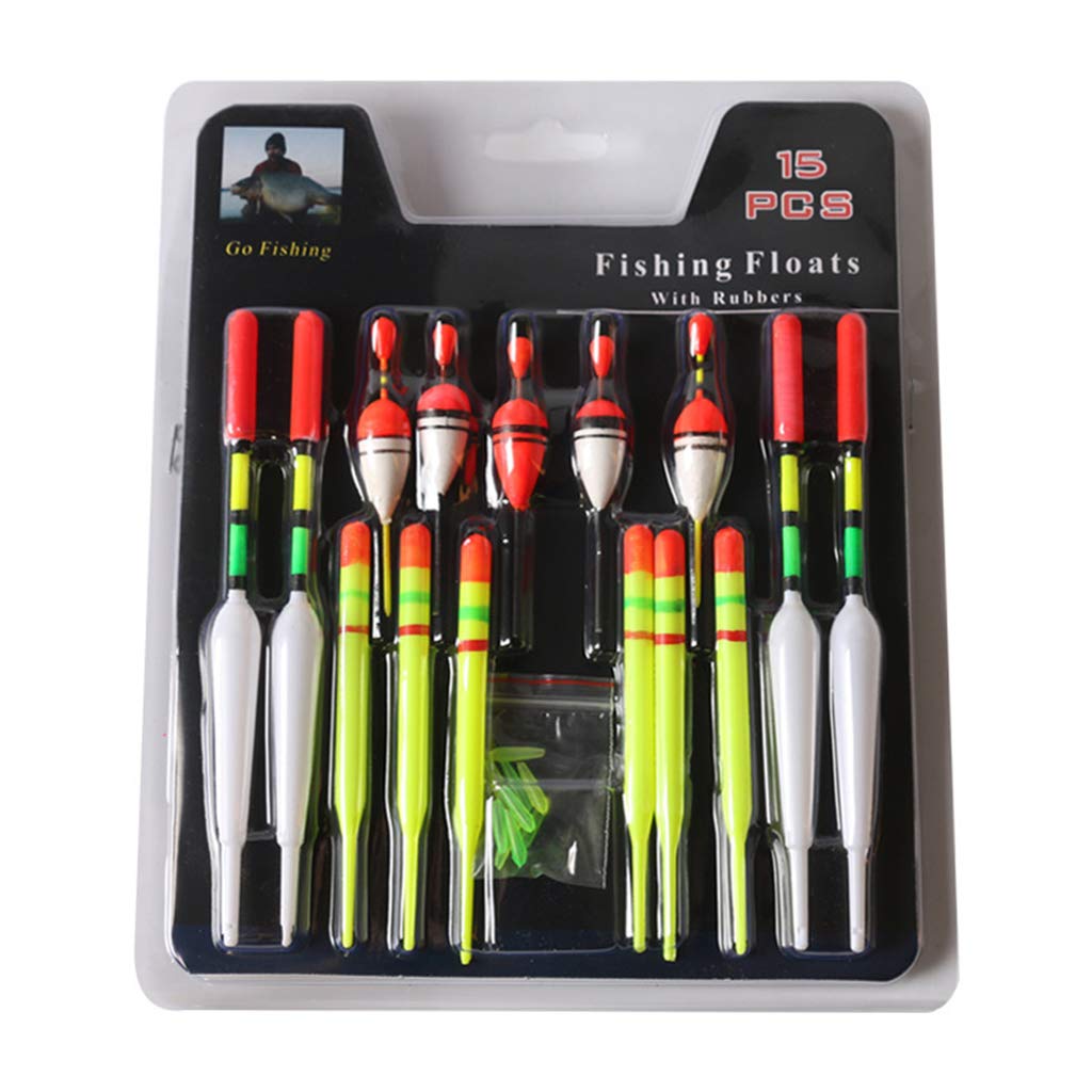ZEKANXX 15Pcs Fishing Tool Fishing Vertical Buoy Bobbers Fishing Float Fishing Tackle Basket