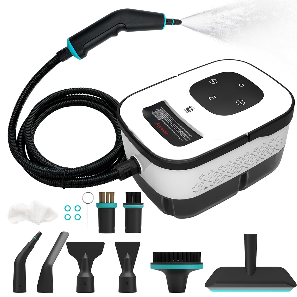 2500W Handheld Steam Cleaner, 6-Speed Portable Steamer with Large Tank & 10 Accessories