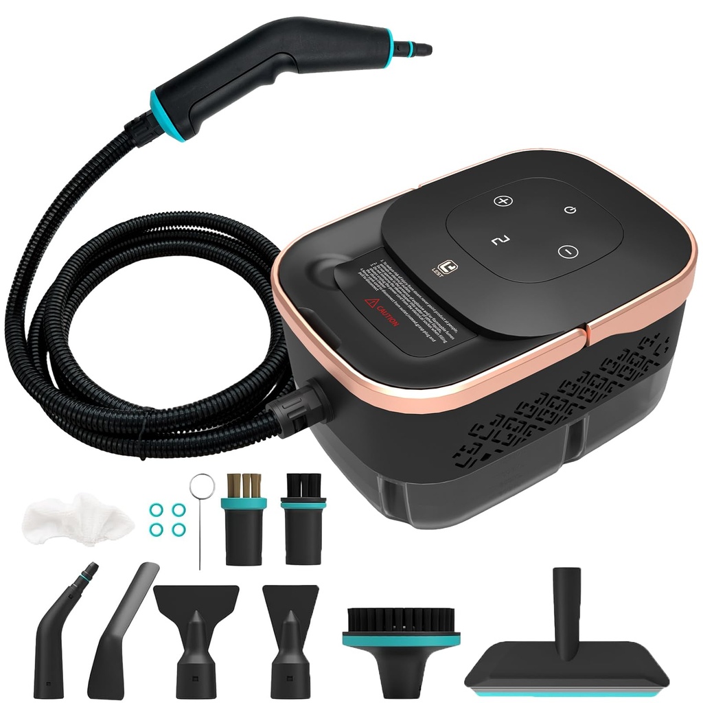 2500W Handheld Steam Cleaner, 6-Speed Portable Steamer with Large Tank & 10 Accessories