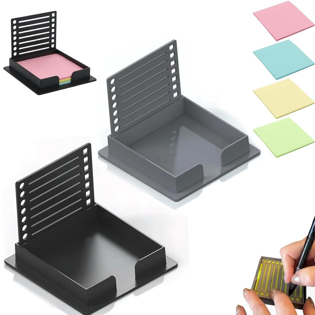 Uqingo Sticky Note Stencil, Self Adhesive Post It Note Holder with Template Dispenser, 3x3