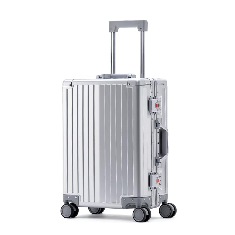 SIMANLI All Aluminum 20 inch Suitcases Carry On Luggage Hard Shell Suitcase Boardable Cabin