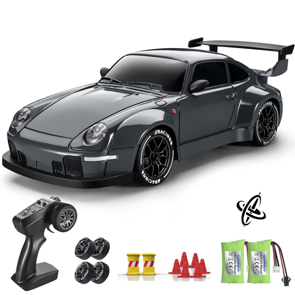 ACAMMZAR RC Drift Car with Gyro, 1:24 Full Proportional Remote Control Car, 25KM/H 4WD 