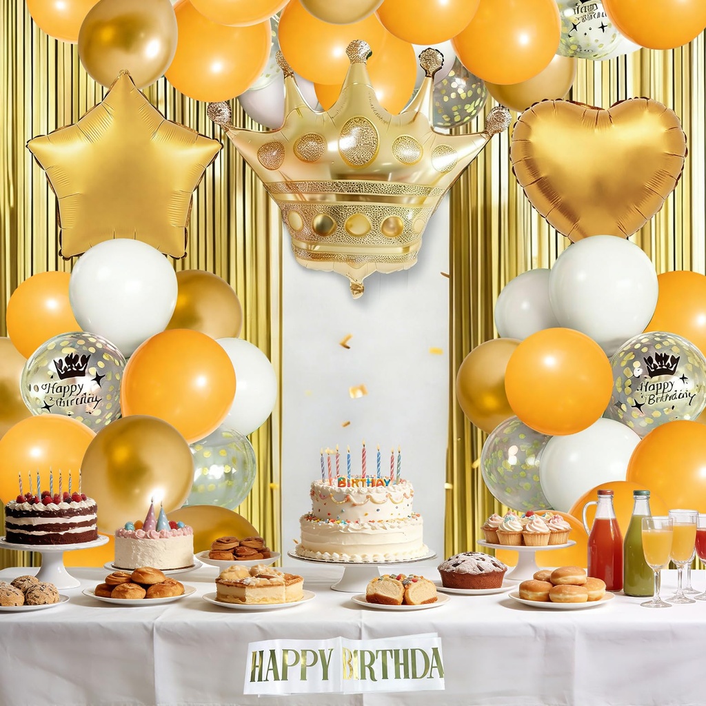 Birthday Decorations, 43pcs Birthday Party Decorations Set With Crown Foil Balloon, Foil Fr