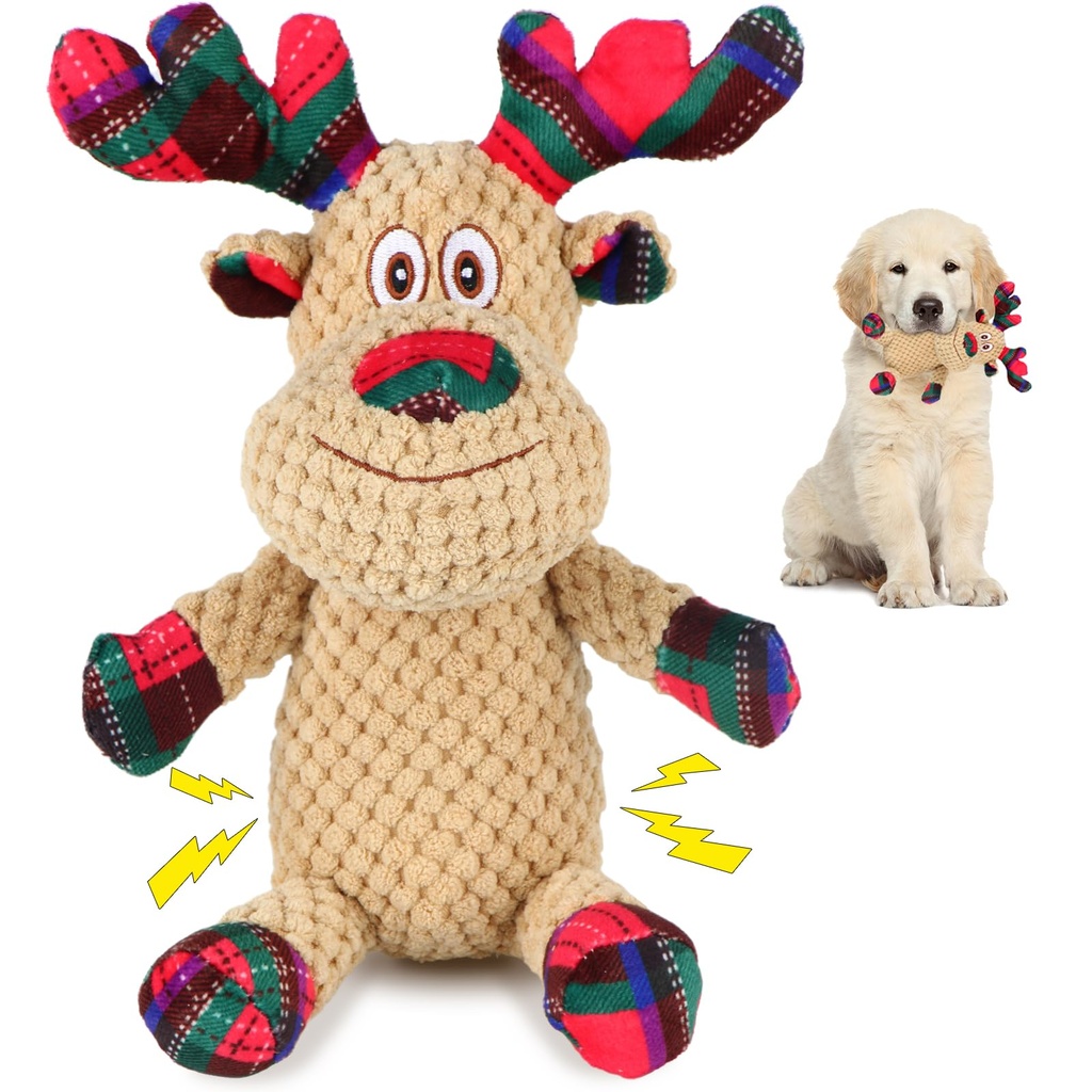 Frbyvad Interactive Dog Toys for Boredom, Plush Puppy Toys, Squeaky Dog Chew Toys for Large