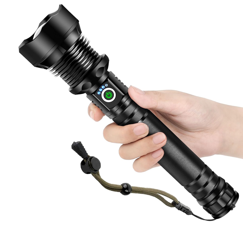 Glarylight Torches Led Super Bright 600000 Lux, 10000mAh Rechargeable Torch, Powerful Torch