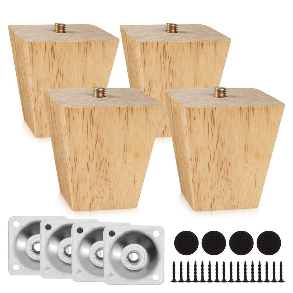 4 PCS Sofa Wooden Feet,Sofa Legs for Wooden Floors,Wood Furniture Leg Wooden Feet for Cabin