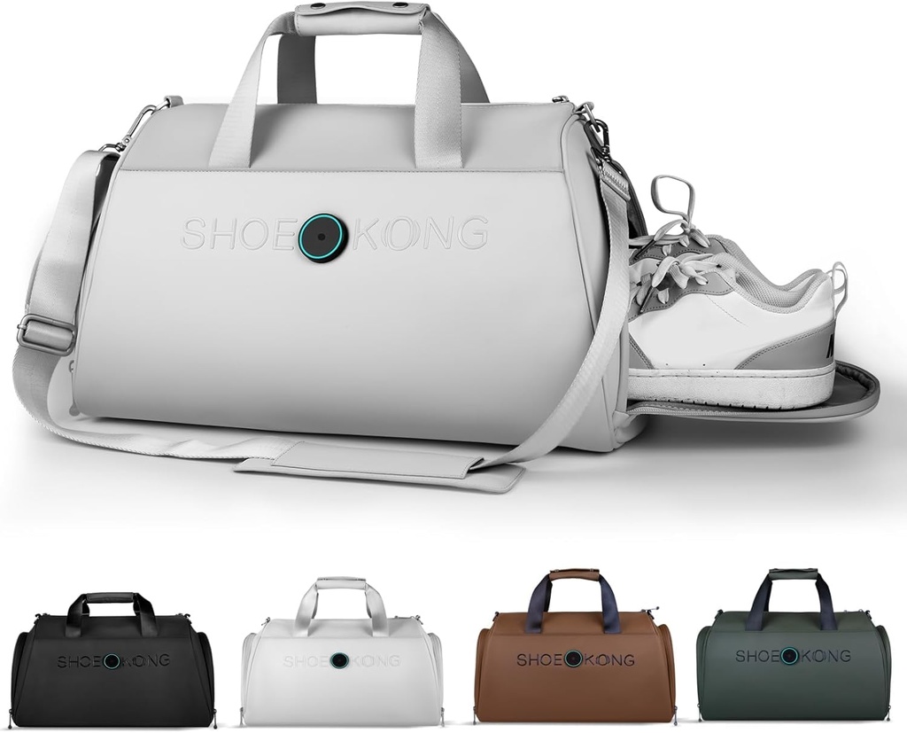 Gym Bag for Men Women, Smart Sports Bag with Wet Pocket & Shoes Compartment, Water Resistant