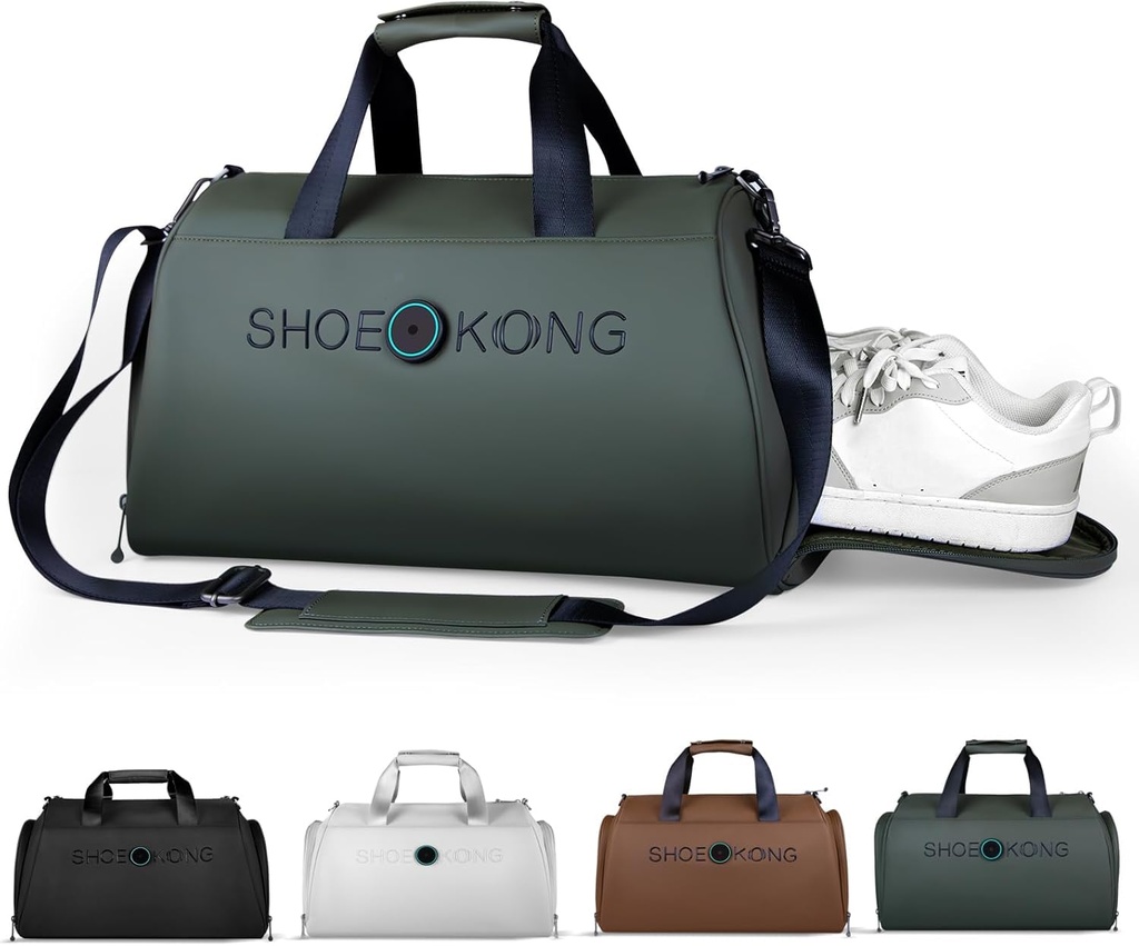 Gym Bag for Men Women, Smart Sports Bag with Wet Pocket & Shoes Compartment, Water Resistant