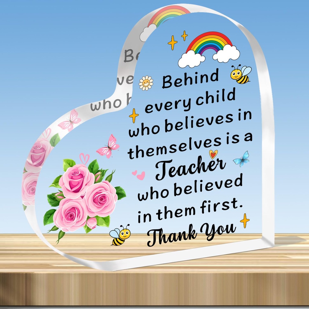 JMIMO Teacher Gifts Appreciation Thank You Teacher Gifts for Women Best Teacher Acrylic Gif
