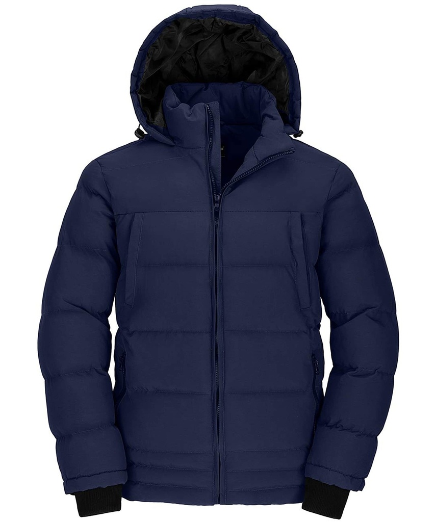 Wantdo Men's Hooded Winter Warm Jacket Water Resistant Outdoor Jacket Quilted Cotton Padding