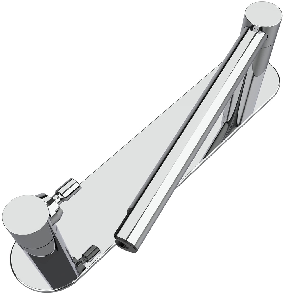 WZRUA Toilet Roll Holder Self Adhesive, Double Post Pivoting Stick On Toilet Paper Holder, C
