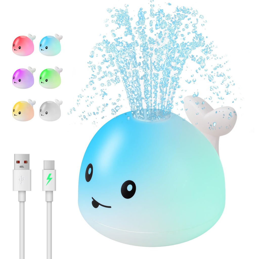 Funsland Baby Bath Toys for Kids - Rechargeable Light Up Bath Toy, Sensory Bath Toys for 12+