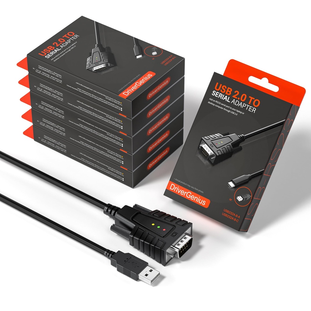 DriverGenius SerialEdgeX Series | USB to Serial RS232 Adapter with 3 x Data LEDs 