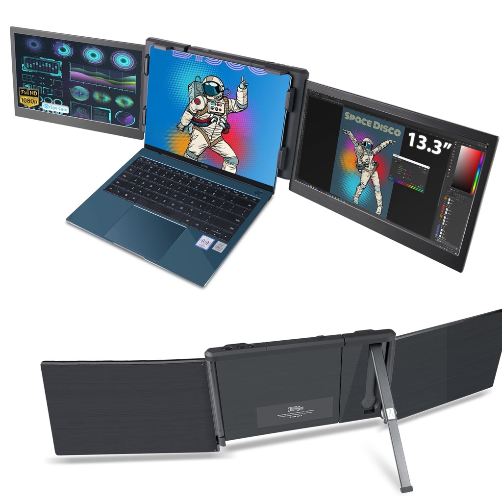 Teamgee Laptop Screen Extender, 13.3  Full HD IPS Display, HDMI/USB-A/Type-C Plug