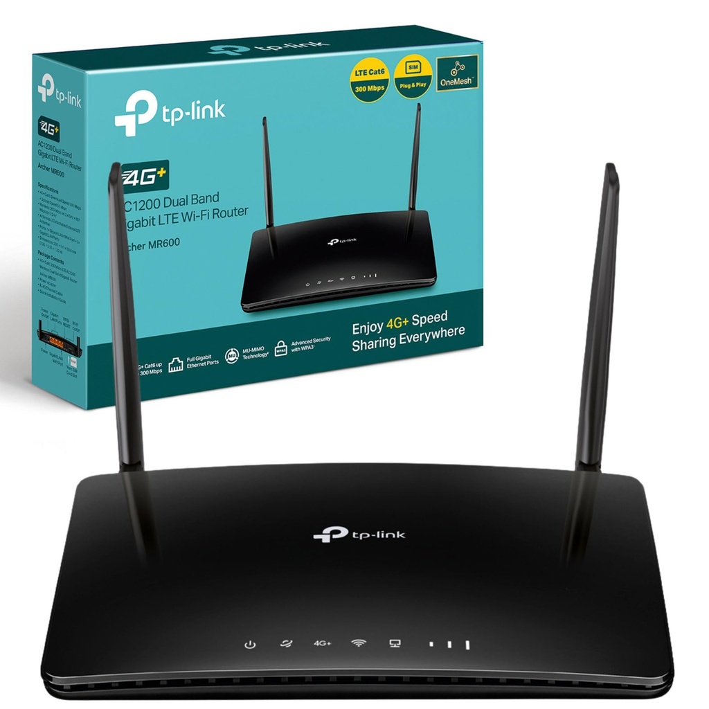 TP-Link Archer MR600 AC1200Mbps 4G+ Cat6 Wireless Dual Band 4G Router With Sim Slot, SIM 