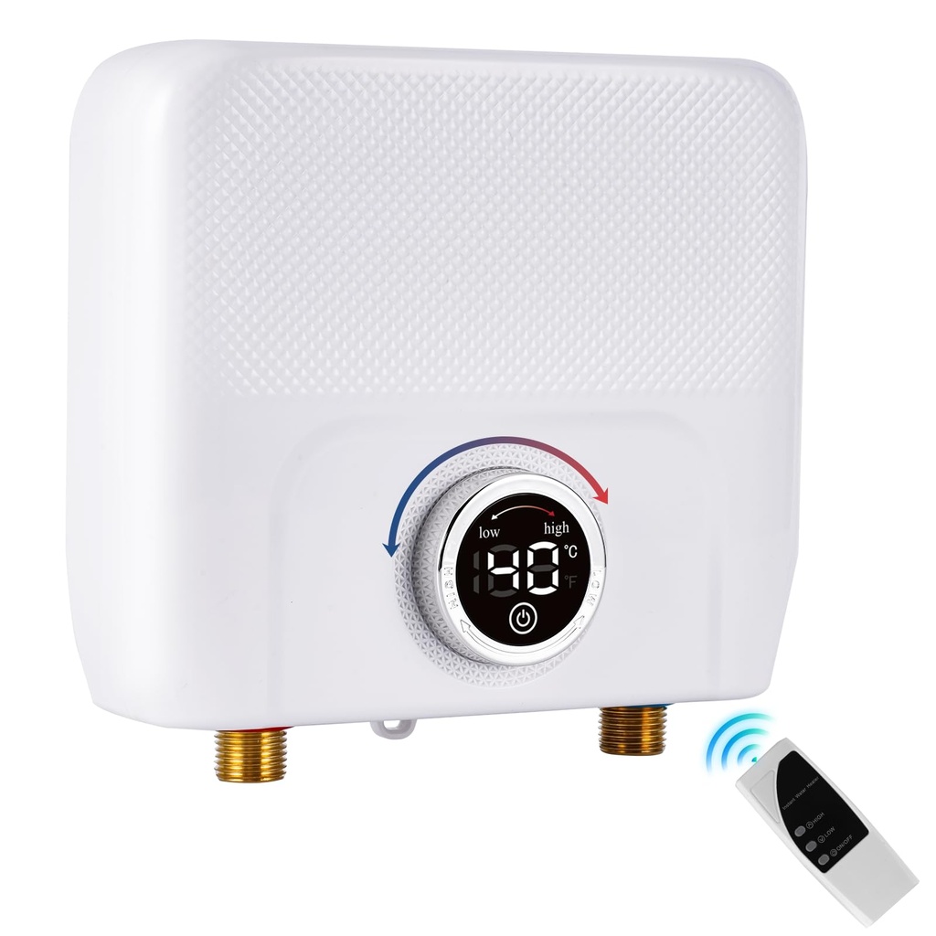 YUCHENGTECH Mini Instant Water Heater 6500W Electric Tankless Water Heaters with Remote Control
