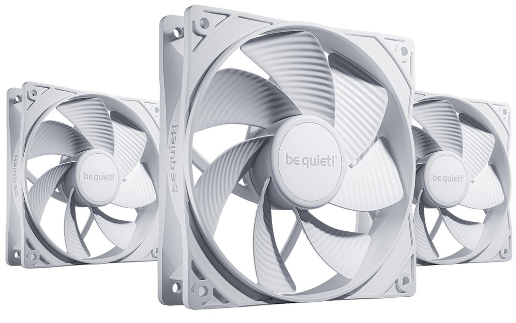 be quiet! Pure Wings 3 120mm PWM Reverse White Triple Pack, 3 included, Inverted Blades