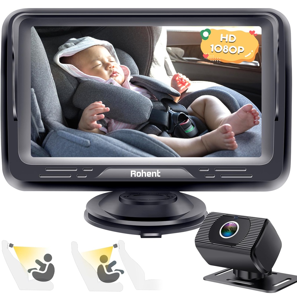 Baby Car Camera HD 1080P Baby Car Mirror 5 Mins Easy Installation Crystal Night Vision Infa