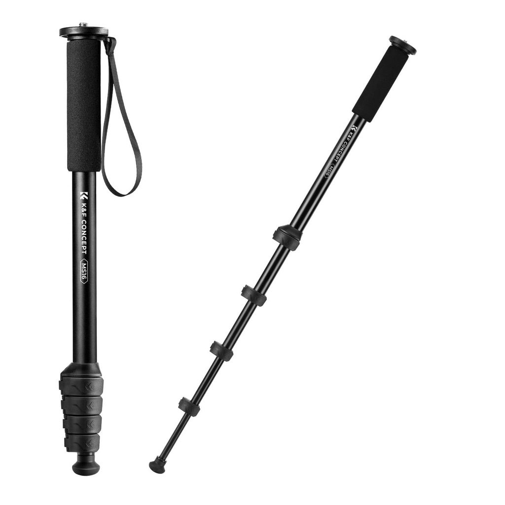 K&F CONCEPT Monopod for Camera, 63" Aluminum Photography Compact Monopod with 5-Section 