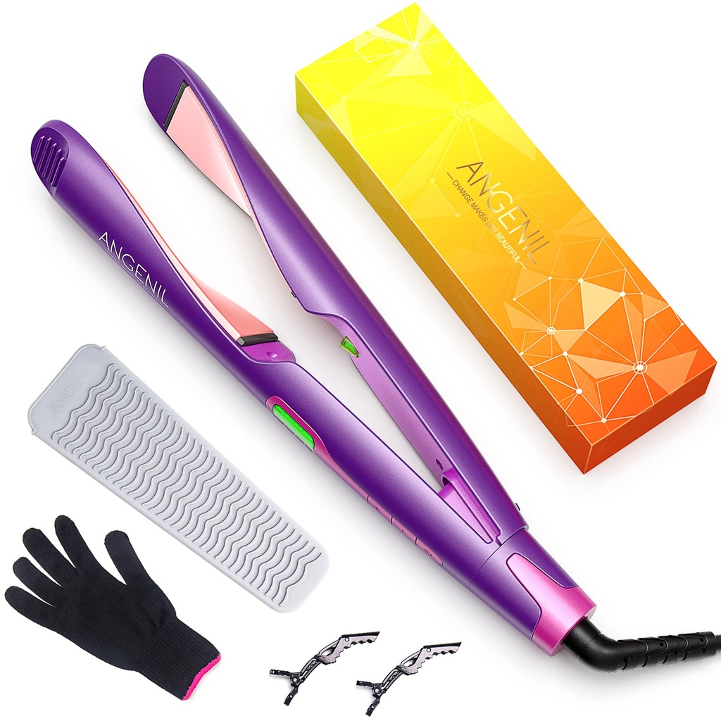 ANGENIL 2 in 1 Hair Straightener and Curler, Twist Straighteners for Straightening and Curl