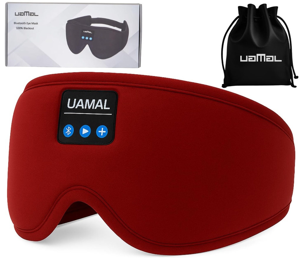 Bluetooth Sleep Mask Headphones 200% Blackout 3D Deep Eye Mask with Headphone Bluetooth V5.4