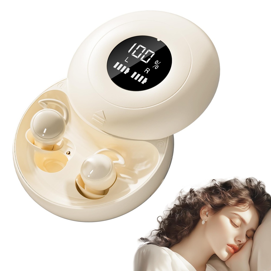 sunvito Sleep Earbuds Bluetooth 5.4, Mini Invisible Silicone Sleep Earbuds for Side Sleeper