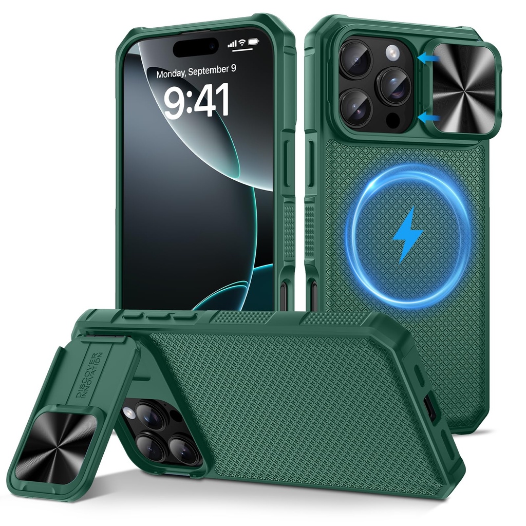 HWeggo for iPhone 16 Pro Max 6.9" Magnetic Case,Compatible with MagSafe&Slide Camera Push W