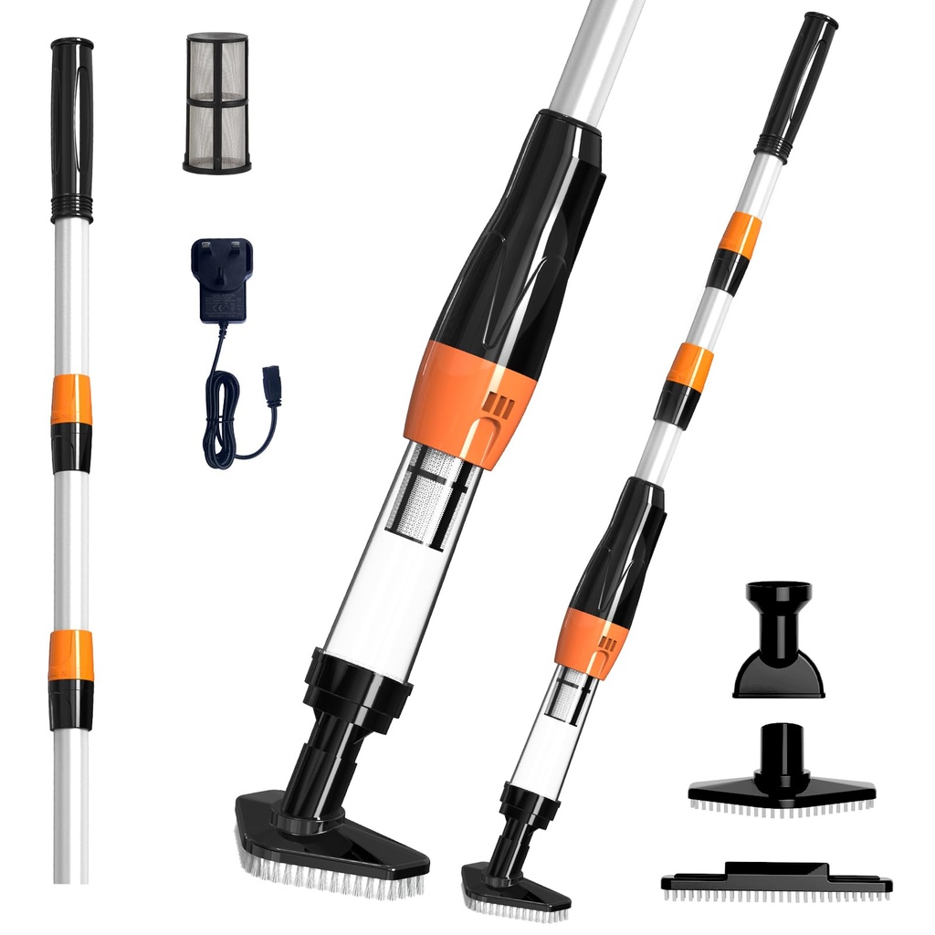 PoolyPoly Pool Vacuum Cleaner, 3 in 1 Electric Pool Hoover with Length Adjustable Handle