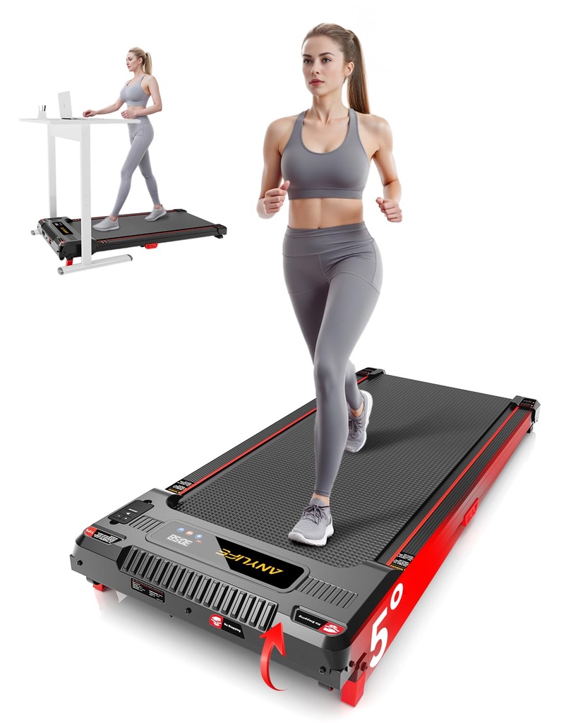 Walking Pad Treadmill, Anylife Incline Walking Pad Under Desk 330lbs Capacity, 2.5HP