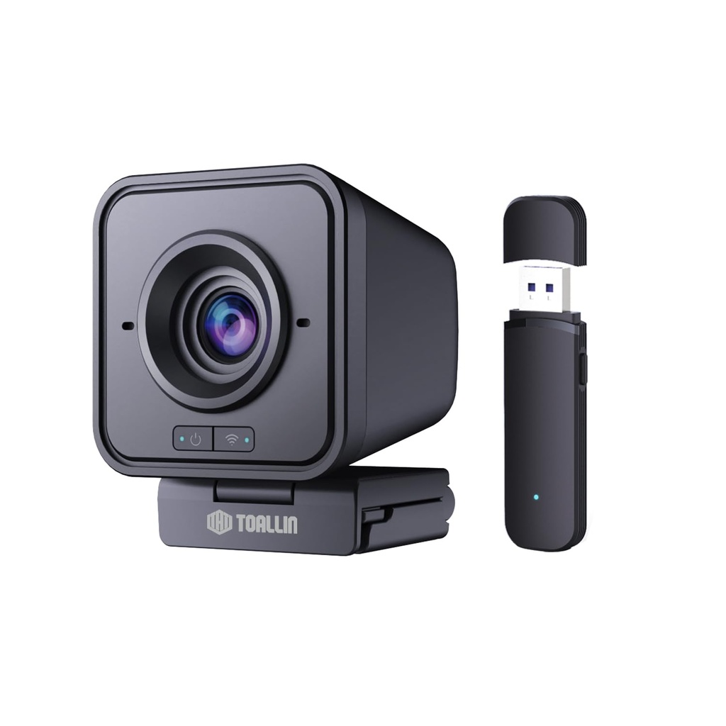 TOALLIN Wireless Webcam for PC, 1080P Full HD, Built-in Noise-Canceling Microphone, Wireless