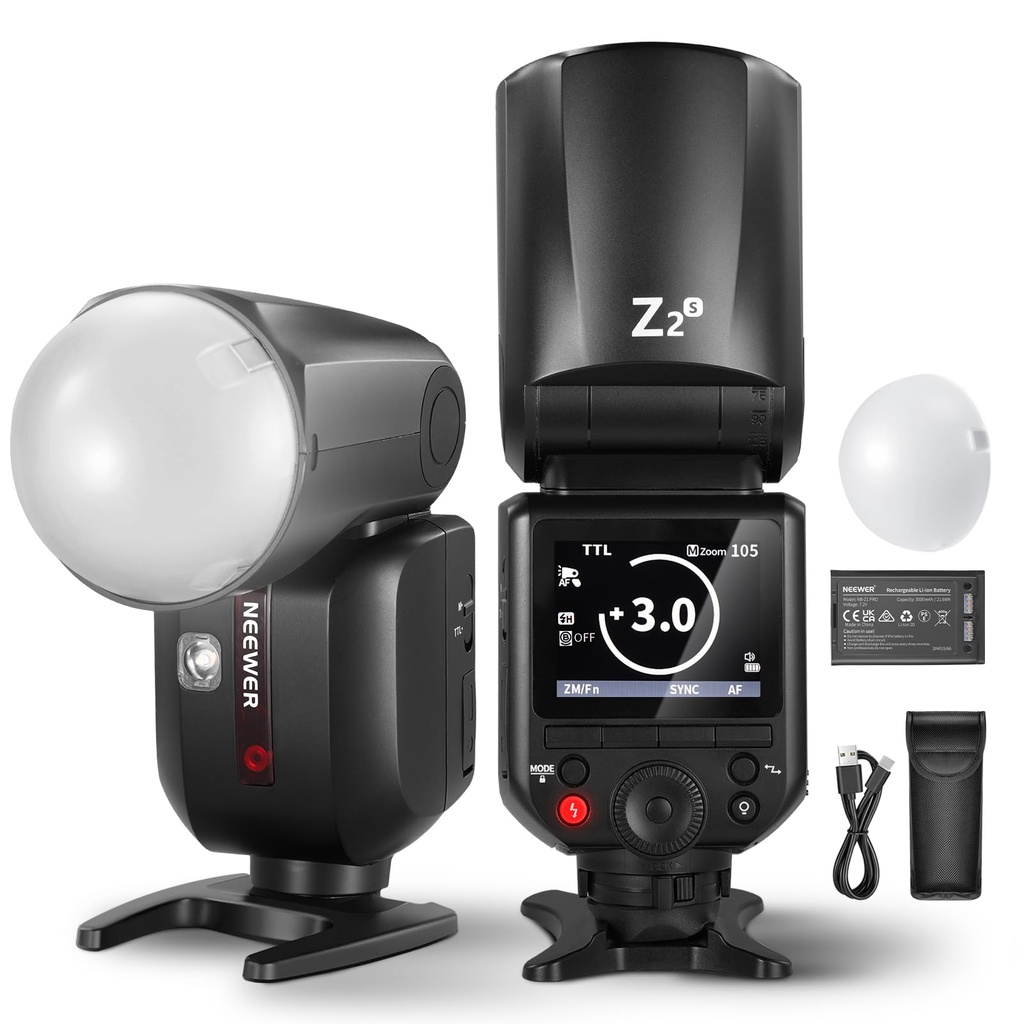 NEEWER Z2-S 2.4G TTL Round Head Flash Speedlite Compatible with Sony Cameras, Compatible 